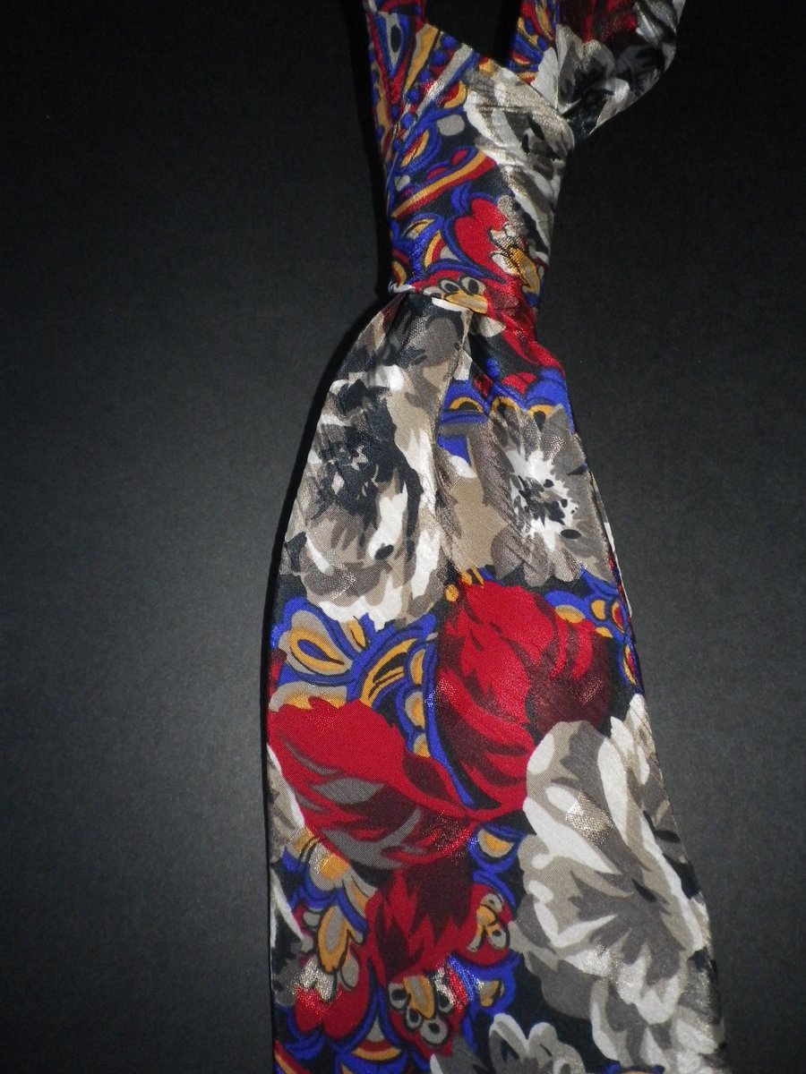 Rich floral silk screen print luxury tie...9.5cm fabulous gift, free shipping