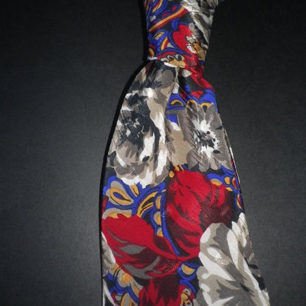 Rich floral silk screen print luxury tie...9.5cm fabulous gift, free shipping