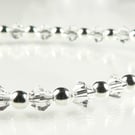 Crystal Preciosa Czech glass beaded bracelet, lobster clasp, sterling silver