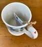 hand painted earthenware mug violets - Image 4