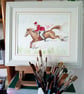 Horse and Rider. original painting  - Image 4