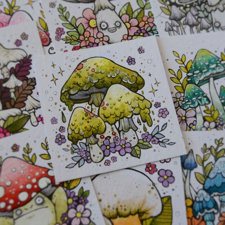 mushroom month - day 11 - original twinchie illustration