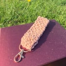 Handmade Crochet Wristlet Keychain - Cotton Key Holder - Countryside Inspired