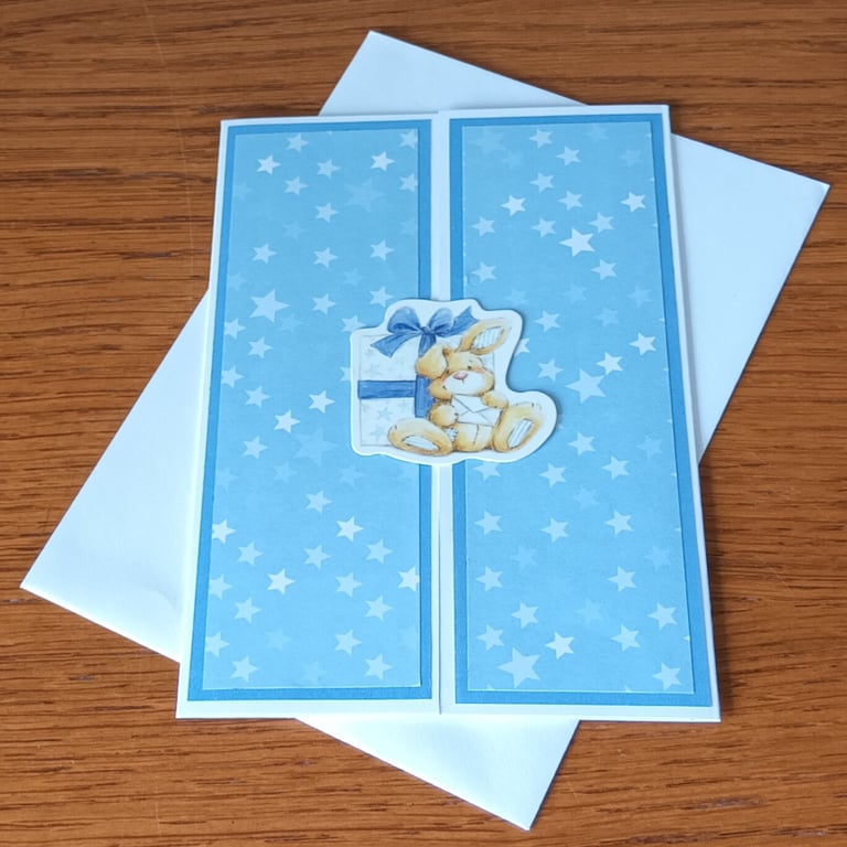 Rabbit Gate-fold Card in Blue