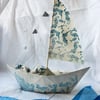 Screen Printed Papier Mache Boat