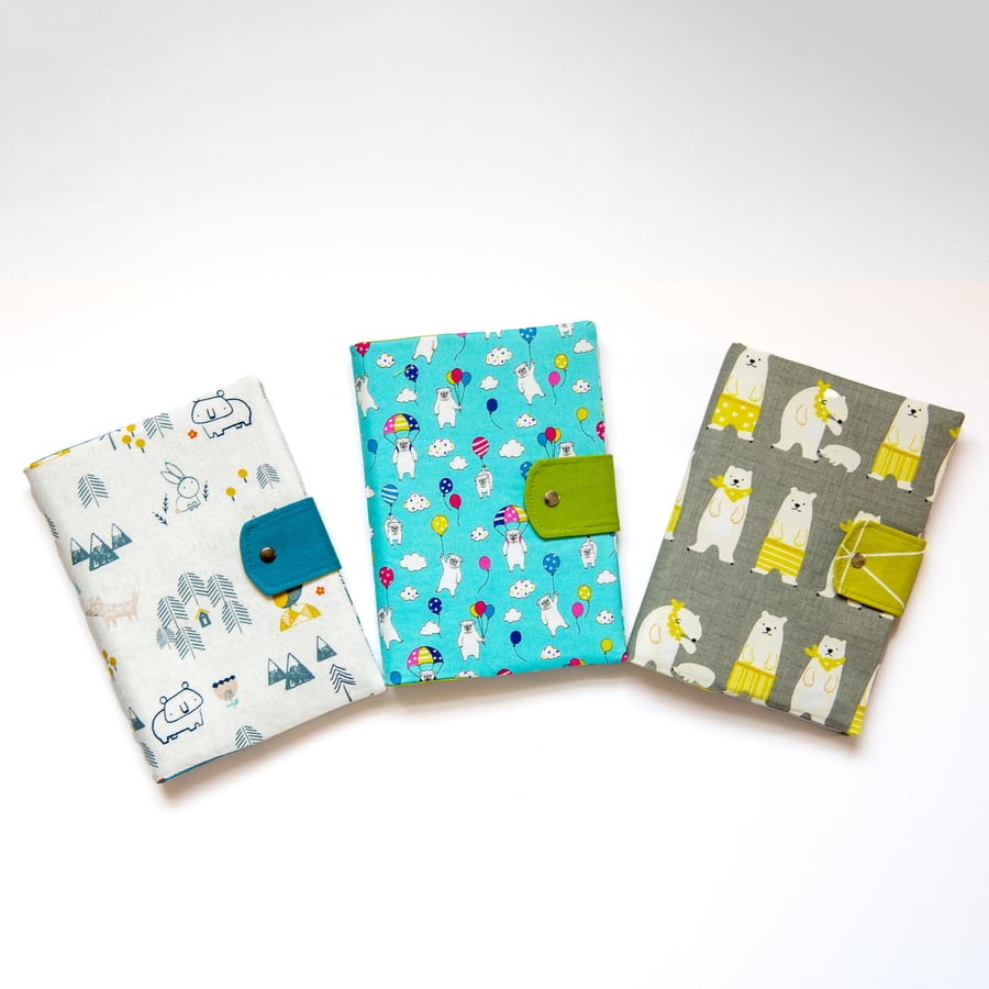 A5 notebook fabric cover in a choice of 6 prints, reusable and beautiful!