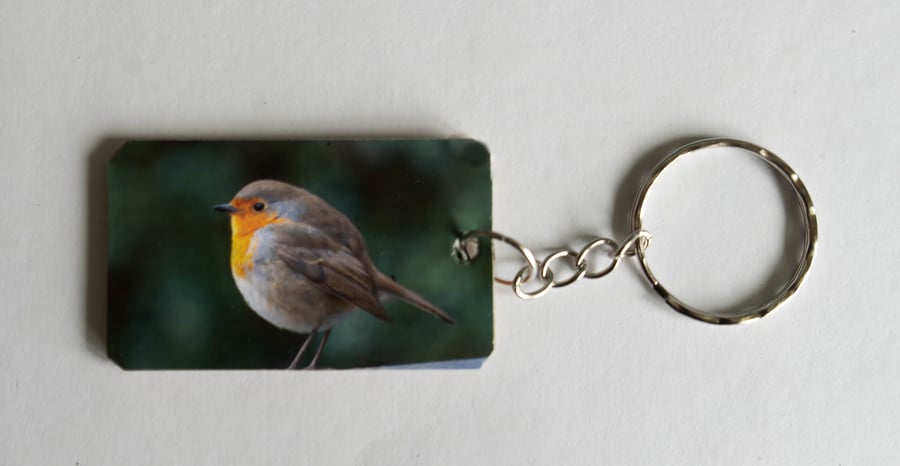 Robin Photo Wooden Keyring