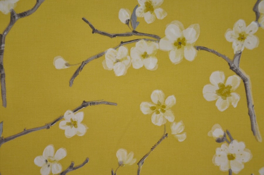 150 x 135 Cherry Blossom Tablecloth . Mustard  