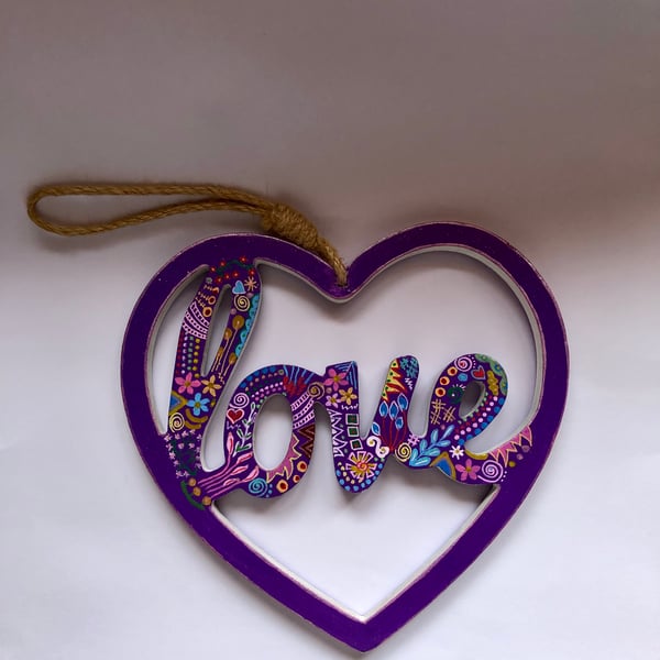 Purple love heart