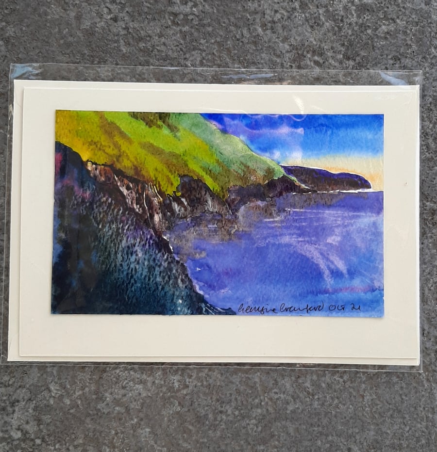 SALE. Blank Handpainted Watercolour Card