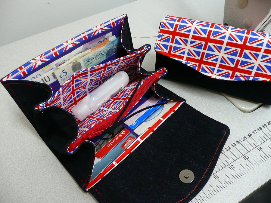 Union flag purse, NCW wallet, red white & blue purse, ladies wallet