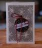 Fabric bauble Christmas card