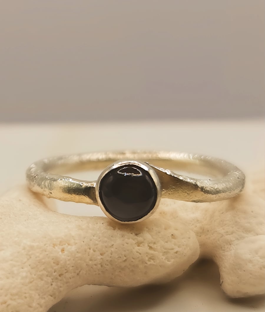 Handmade Sterling Silver Grey Moonstone Ring