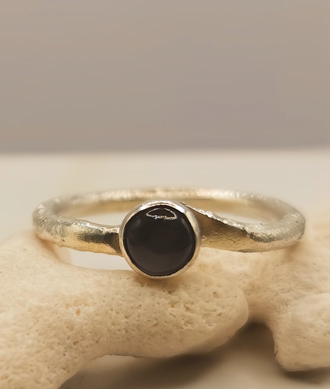 Handmade Sterling Silver Grey Moonstone Ring