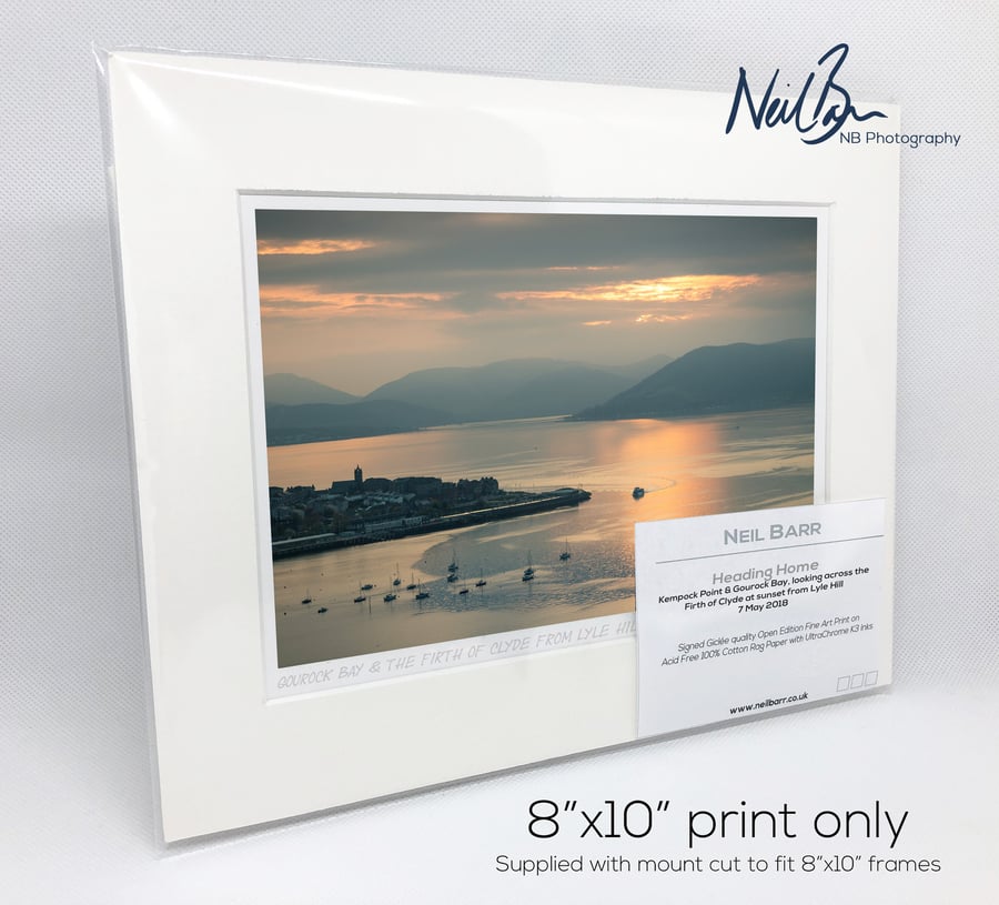Gourock Bay & Firth Of Clyde from Lyle Hill - A5 (10" x 8") Unframed Print