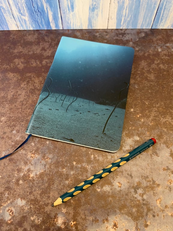 Notebook, Marine themed, A5 (ish), made from up-cycled and recycled materials.