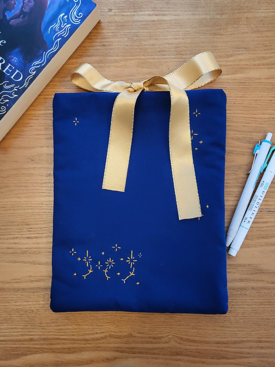 Gold Embroidered Paperback Book Sleeve