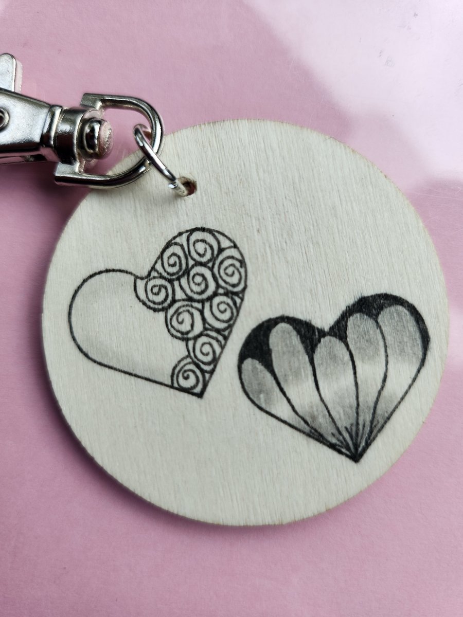 Hand drawn heart keyring