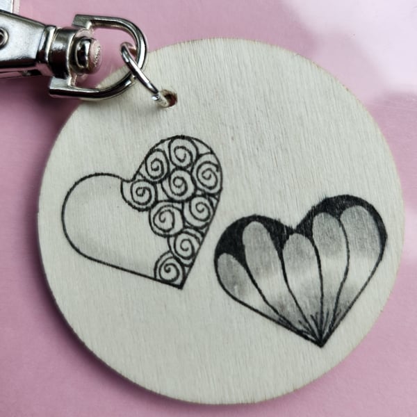 Hand drawn heart keyring