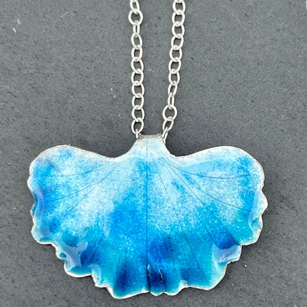 Gingko Leaf Pendant, enamel pendant, enamel gingko leaf pendant, gift for her, 