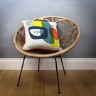 Perfectly Imperfect - COVER ONLY Hand printed Linen cushion -Troubadour Design I