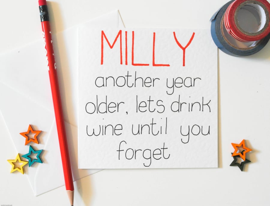 funny personalized birthday card, card for a best friend, humourous card