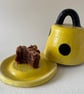  Mini yellow polka dot ceramic cloche.  - Image 6