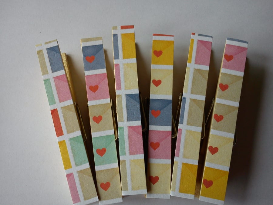 Love letters magnetic pegs fridge magnets memo peg