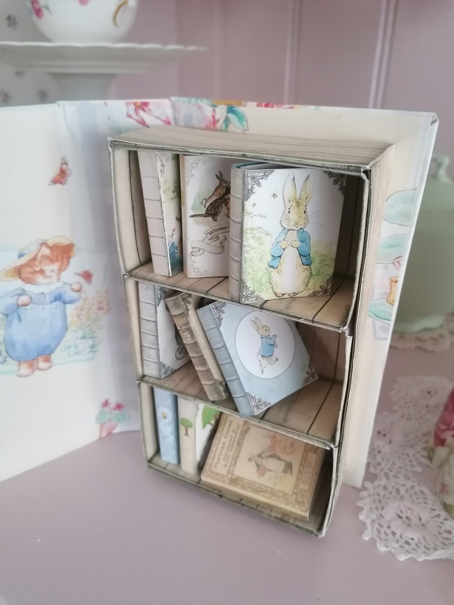 Peter Rabbit mini Bookshelf Books Nursery Decor Playroom Baby Bedroom Gift Shelf