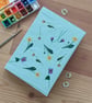 Sketchbook with Embroidered Flowers Fabric Cover