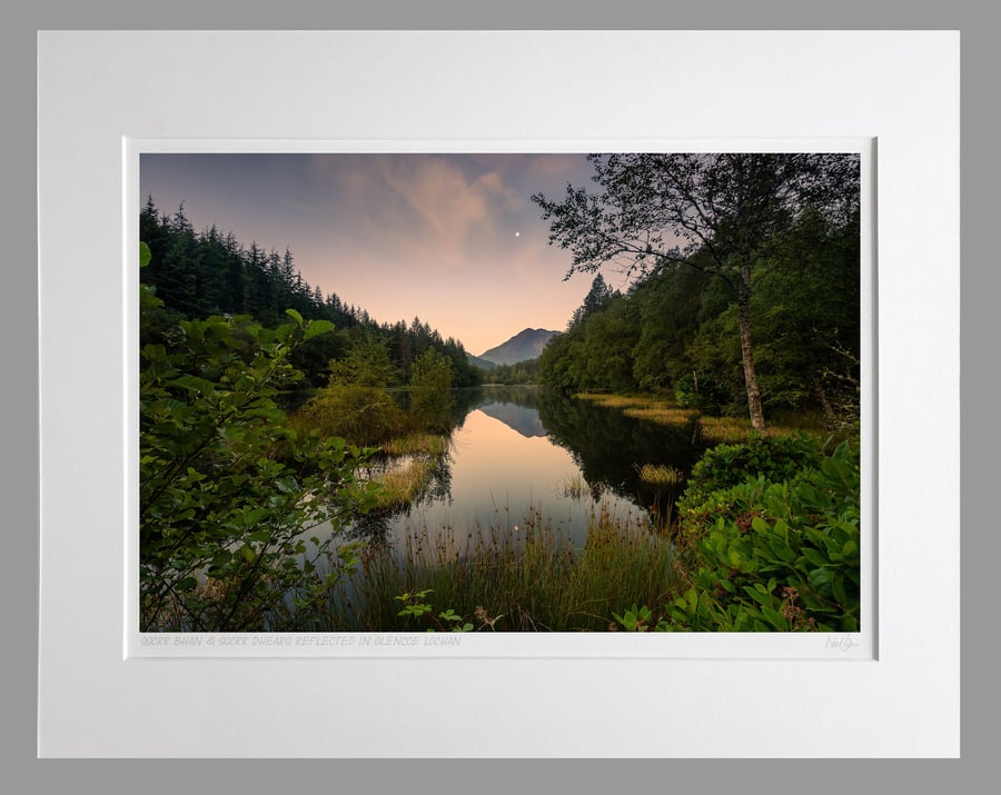 Sgorr Bhan, Sgorr Dhearg & Glencoe Lochan, Glencoe - A3 (50x40cm) Unframed Print