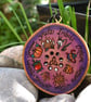 Wheel of the year. Pagan talisman. Pyrography altar decoration.