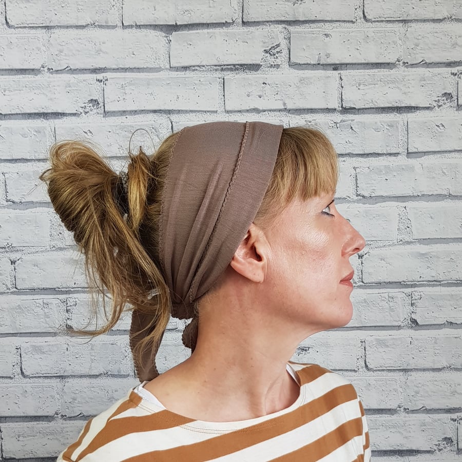 Mocha Non Slip Headscarf