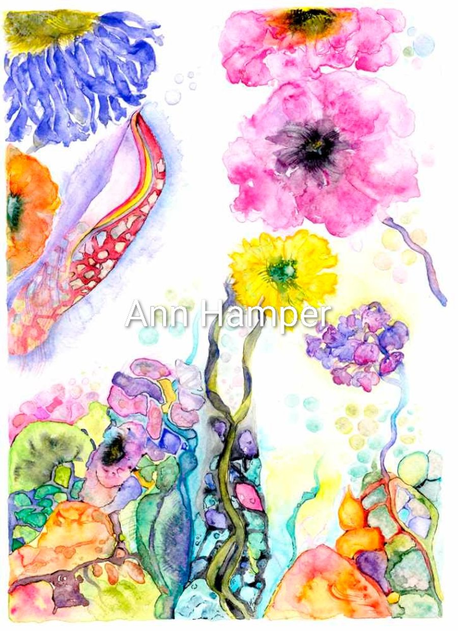 FlowerMarine1 mounted print ready to frame