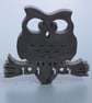 Wooden Owl Wall-Mounted Key Rack – Pine with Brass Hooks