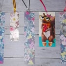 Bookmarks Handmade bundle of 5 Card Floral with ribbon