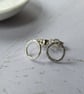 Silver stud earrings - textured silver circle hoop studs - recycled silver - Image 4