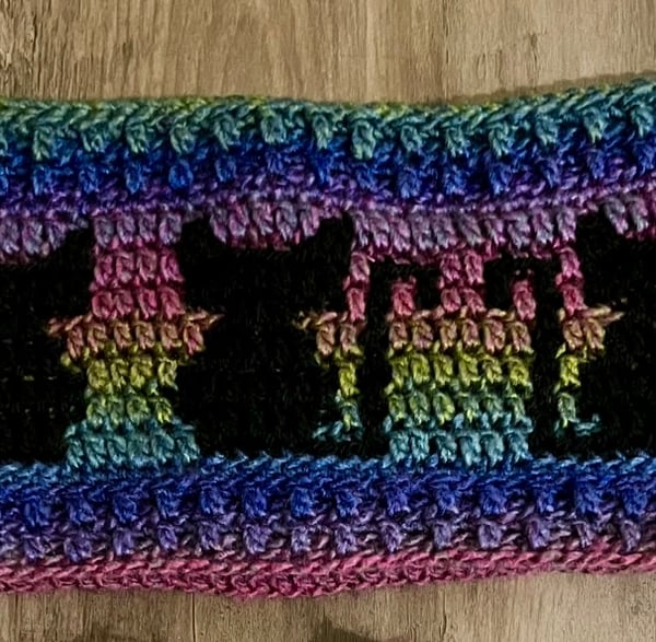 Handmade Crochet Cat Cowl – Rainbow Gradient 