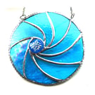 Ripwave Turquoise Stained Glass Suncatcher Handmade Sea 018