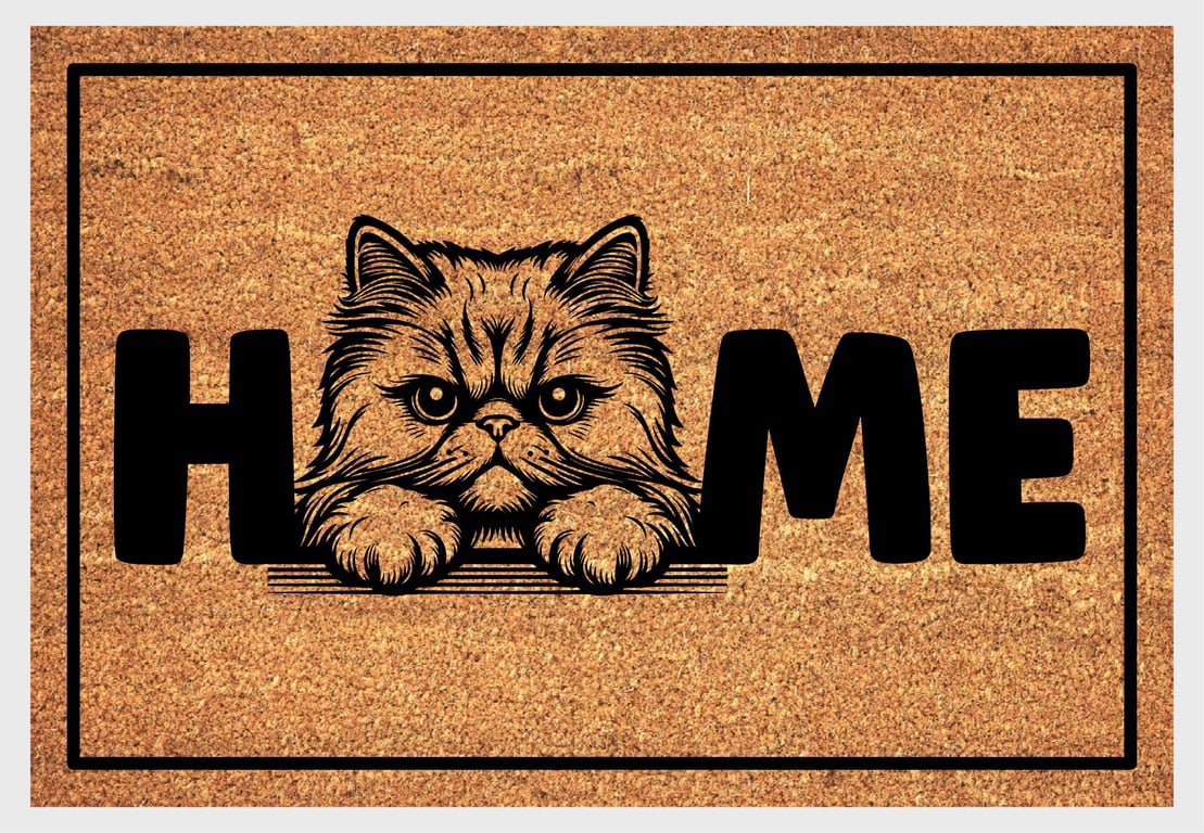 Persian Cat Home Door Mat No.1 - Persian Cat Welcome Mat - 3 Sizes