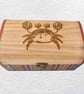 Crab Decorated Wooden Trinket Keepsake Box 20cm
