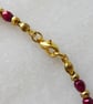 Dark Red Faceted beads Beaded Necklace with Gold Accents - Summer Seconds - Image 3