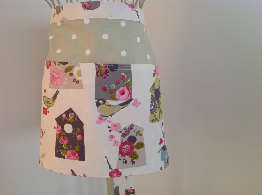 Half Apron, Teachers Apron, Vendors Apron, fully lined with extra long straps