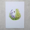 Nature Art Print 'Lavender Bee'