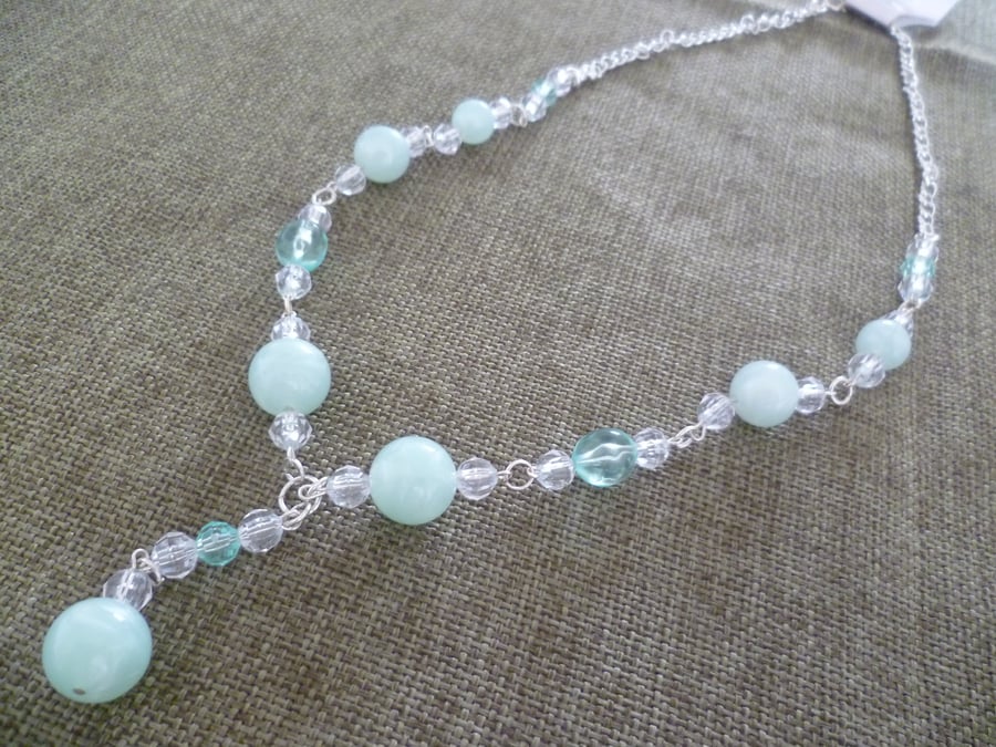 Pale Green Pearl Necklace