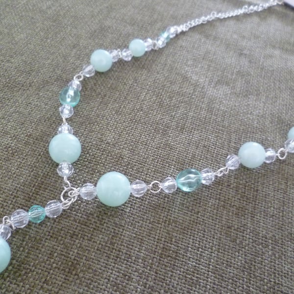 Pale Green Pearl Necklace