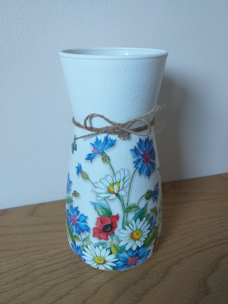 Decoupage Flower Vase