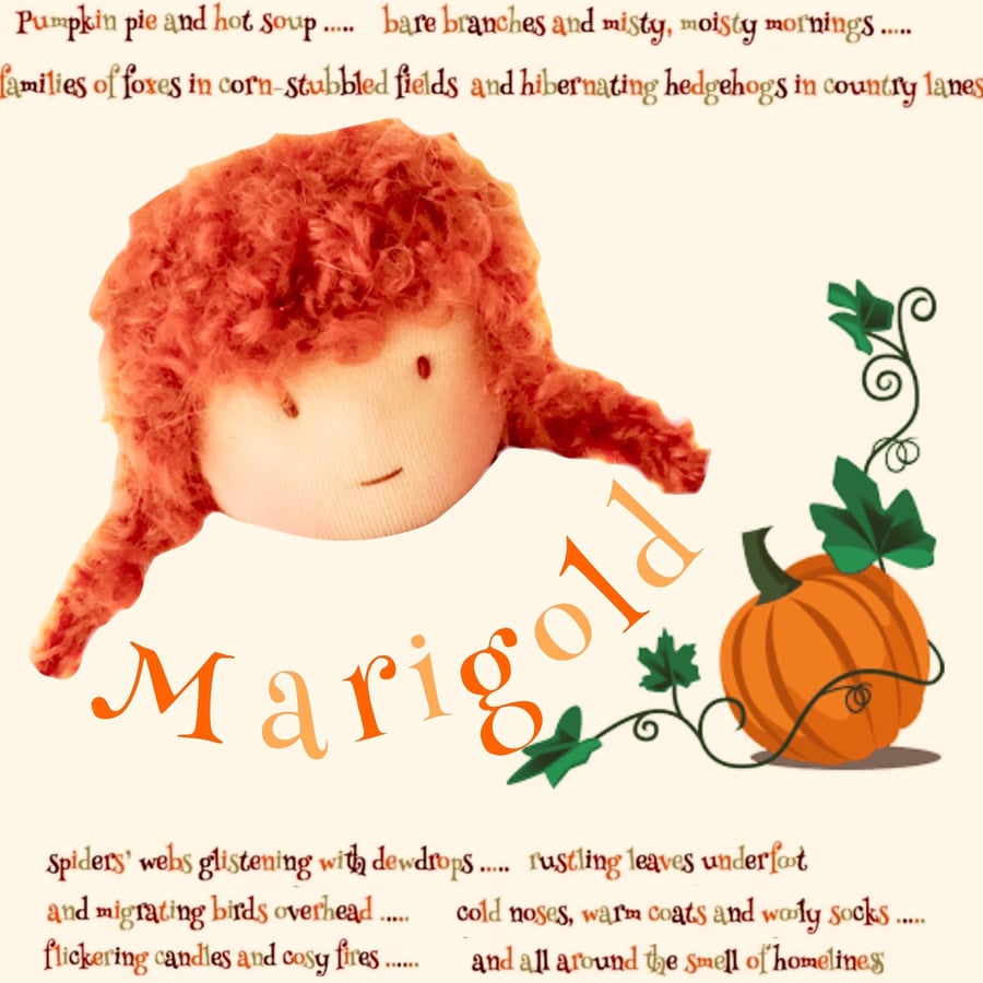 Marigold Moseley -  a handcrafted Mulberry Green doll