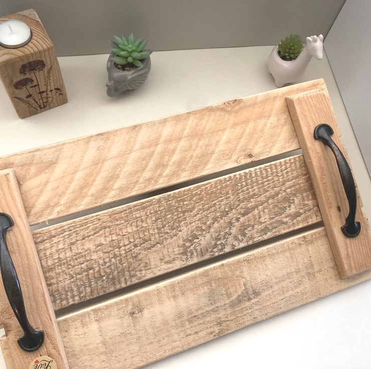Rustic Handmade Reclaimed Wooden Serving Tray Folksy