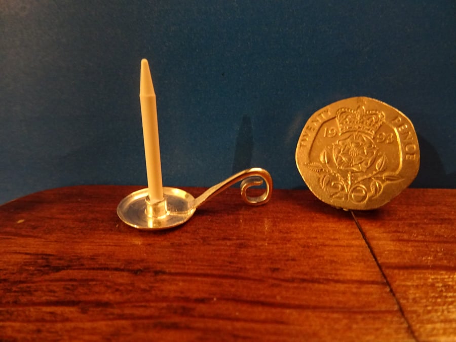 Silver Chamberstick & Candle